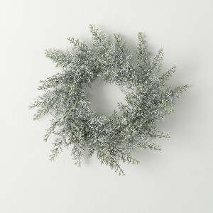 Sullivans Artificial Christmas White Bubble Cedar Accent Ring  Green  Indoor Christmas DÃƒÂ©cor - 1 of 3