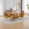 SEYNAR Modern Glam PU Leather Dining Chair or Vanity Chair Set of 6 with Rear Handle - 2 of 4