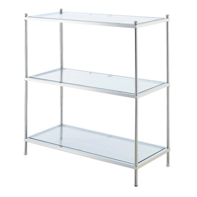 30.25" Royal Crest 3 Tier Bookcase Chrome  - Breighton Home