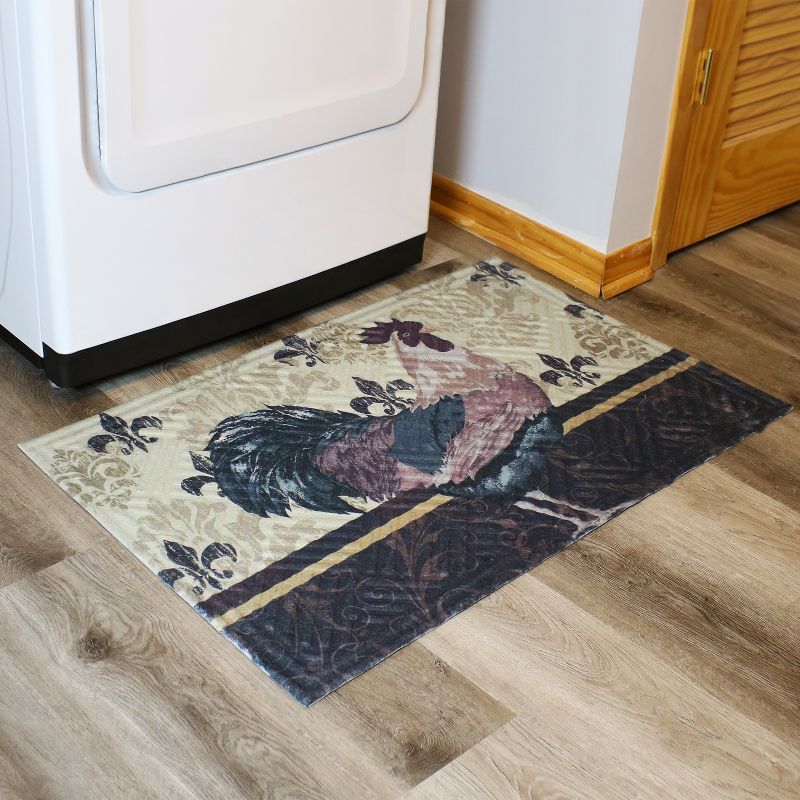 Sunnydaze Indoor Rubber and Polyester Decorative Kitchen Laundry Room Floor Mat Rug - 23" x 35" - Brown Rooster, 2 of 7