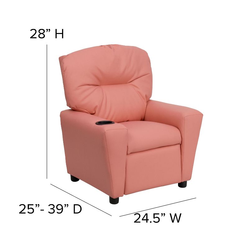 Emma and Oliver Contemporary Kids Recliner with Cup Holder, 4 of 12
