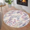 Washable Modern Geometric Printed Rug Non Slip Low Pile Rug Soft Throw Floor Cover Foldable Indoor Carpet for Living Room Bedroom Playroom - 2 of 4