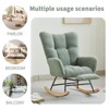 NicBex Velvet Glider Rocking Chair,Upholstered Nursery Rocker Chairs with High Backrest,Modern Rocking Chair,Nursing Chair for Bedroom - 4 of 4