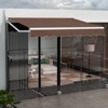 Tangkula 8'×6.6' Retractable Awning W/ Aluminum Frame Sun/Water Protection W/ PA Coating Manual Control Hand Crank Angle Adjustable Design Brown/Beige - 3 of 4