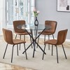 ModernLuxe 5 Piece Round Dining Table Set for 4, Glass Dining Set, Minimalist Saving Breakfast Nook Table Set, Black/White/Brown/Light Gray - 2 of 4