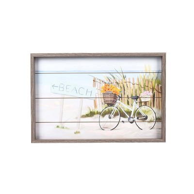 23.5" x 15.5" Beach Sign MDF Wall Sign Panel Blue - Prinz