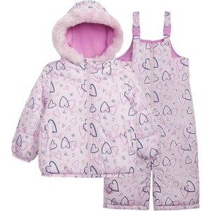 Carter's Girls' Toddler Heavyweight 2-Piece Snowsuit Set – Water Resistant Ski Jacket & Snow Bib - 1 of 4
