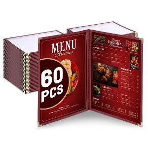 WeChef 60 Pack Restaurant Menu Covers Burgundy 8.5 x 11