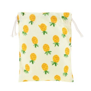 Unique Bargains Women Durable Drawstring Pineapple Cosmetic Bag Yellow 1 Pc - 1 of 3