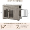 Wooden Dog Crate Furniture with Feeding Bowls & Storage, Heavy-Duty Indoor Dog Kennel End Table, Decorative Dog Crate for Small to Large Dogs - 2 of 4