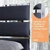 AMERLIFE Velvet Upholstered Bed with Silver Trim Headboard - 3 of 4