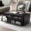 FONTOI Modern Rectangle Coffee Table with 4 Drawers 2 Display Shelves, Living Room Sofa Table Wood Storage Tables, Black, 47.2"* 23.6"*17.7" - 2 of 4