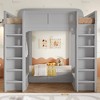 Triple Bunk Bed with Built-In Storage Shelves & Hooks, Loft Bed Frame with Safety Guardrails, Twin+Twin over Twin XL - ModernLuxe - 3 of 4