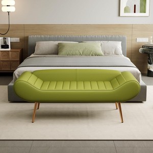 End of Bed Bench 57 Inch Bedroom Bench Ottoman Footrest Stool Upholstered Entryway Ottoman Bench Seat for Living Room, Entryway, Dining Room - 1 of 4