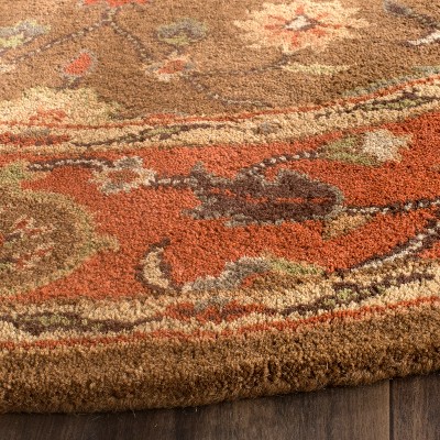 Elegant Heritage Oval Red Wool Area Rug - 4'6" x 6'6"