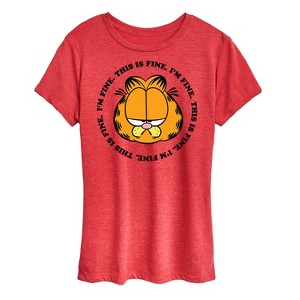 Women's - Garfield - I'm Fine This Is Fine Short Sleeve Graphic T-Shirt - 1 of 4