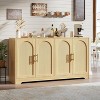 59” Sideboard Buffet Cabinet with 4 Rattan Doors, Modern Console Table Accent Coffee Bar Cabinet for Living Room, Kitchen, Dining Room - 3 of 4