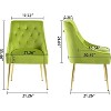 DYHOME Modern Dining Chairs Set of 6, Mid Century Dining Chairs with 5.12” Cushions, Velvet Upholstered Dining Chairs with Back Pull Rod - 2 of 4