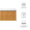 Modway Kinetic Wall-Mount Cabinet – Floating Office Storage Unit with Sliding Doors and Open Shelves for Workspace Organization - 2 of 4