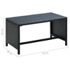 vidaXL Coffee Table Black 27.6"x15.7"x15" Poly Rattan - 4 of 4