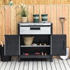 Storage Sheds Outdoor Cabinet for Garden Tool with Adjustable Shelves, Ample Drawer with Waterproof PP & Galvanized Steel for Indoor/Outdoor - 3 of 4