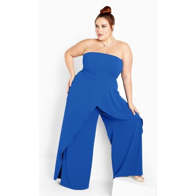 Women's Plus Size Attract Jumpsuit - ultra blue | CITY CHIC