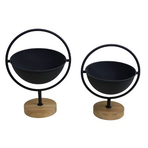 VIP Metal 12.6 in. Multicolor Table Half-Sphere Planter Set of 2 - 1 of 1