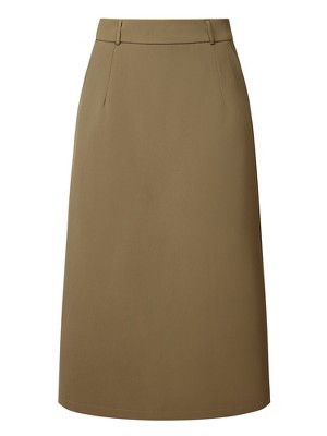 Ladies khaki pencil clearance skirt