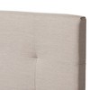Twin Brookfield Modern and Contemporary Fabric Upholstered Bed Beige - Baxton Studio: Grid-Tufting, Black Wood Legs - 4 of 4