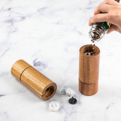 2pc Acacia Round Salt Shaker and Pepper Grinder Set - Threshold™