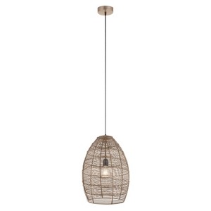 12.25" Mallory Metal Woven Cone Shaped Pendant Ceiling Light Brass - River of Goods: Artisan Industrial Design, UL Listed, Adjustable Height - 1 of 4