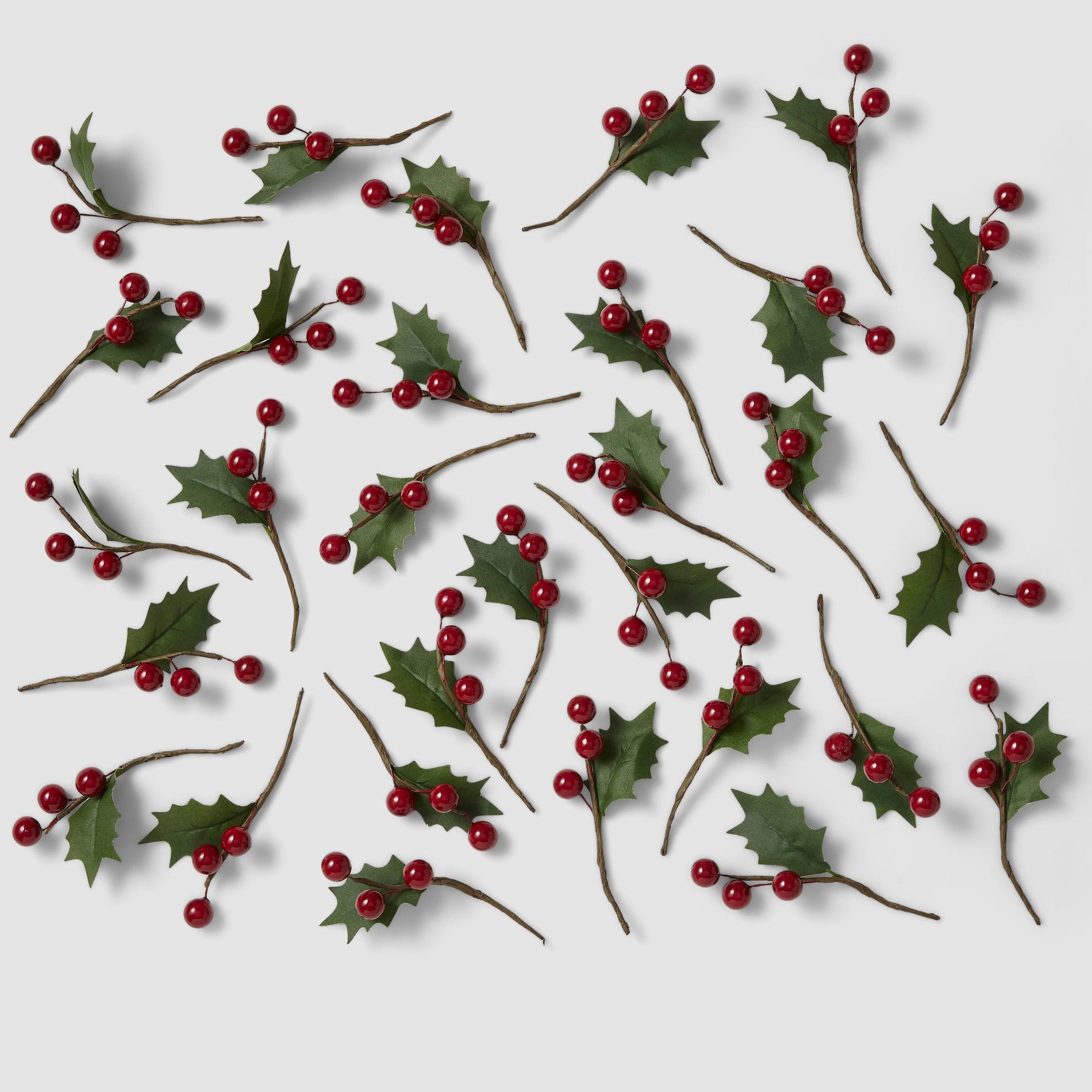 30ct Red Berries Christmas Sprigs - Wondershop™: Holly Gift Tie-Ons, Multicolor Decoration