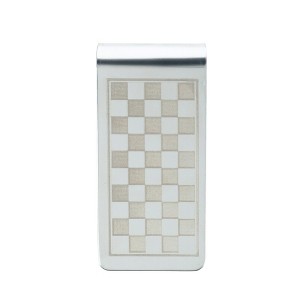 CTM Men's Stainless Steel Checkerboard Money Clip - 1 of 4