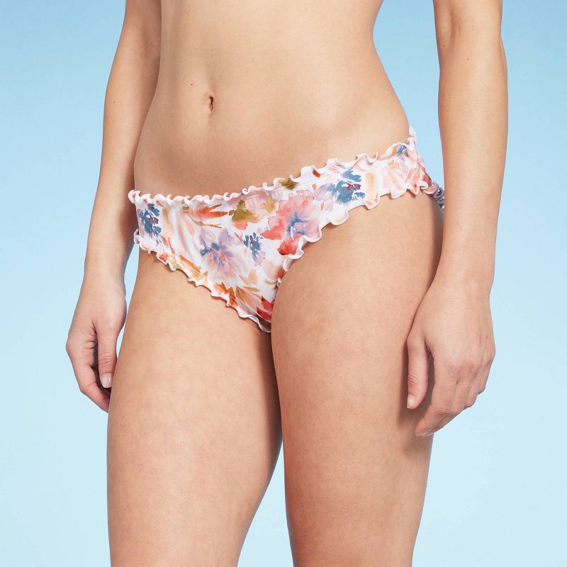 Women's Ruffle Cheeky Bikini Bottom - Shade & Shore™ Multi Floral Print, 5 of 7