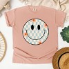 Simply Sage Market Checkered Smiley Face Garment Dyed Tee - 3 of 4