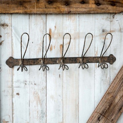 Wire Hook Wood Coat Rack - Weber Garage