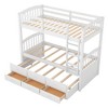 PAGED Twin over Twin Wood Loft and Bunk Bed with Trundle and Drawers, for Bedroom and Dormitory, White - 4 of 4