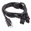 SANOXY 6ft 18 AWG Universal Power Cord Splitter Cable (NEMA 5-15P to IEC320 C13 x 2), Black - 2 of 4
