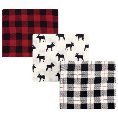 Hudson Baby Infant Boy Cotton Muslin Swaddle Blankets, Moose, One Size