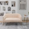SEYNAR Modern Glam Comfy 50" Metal Legs Curved Sofa 2 Seaters Loveseat with Tufted Back - 2 of 4