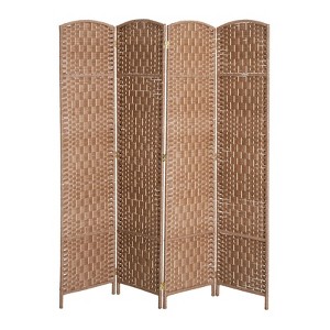 NicBex Room Divider Folding Wicker Privacy Screen with Wood Legs Partition for Home & Office - 1 of 4