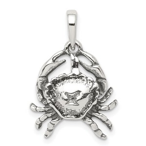 Black Bow Jewelry Sterling Silver Cancer the Crab Zodiac 3D Antiqued Pendant - 1 of 4