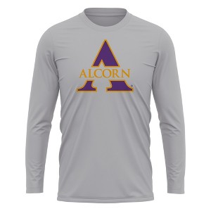 AS University Adult Sport Long Sleeve Shirt Primary Logo, Athletic Heather - 1 of 4