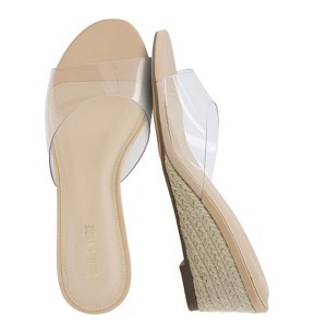 Cushionaire Brit Wedge Espadrille Sandals for Women - Clear Slip-On Heels with Soft Memory Foam Comfort Clear / Medium / 8.5