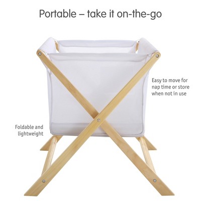 Beech and White Mesh Portable Sleeper for Babies