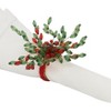 Saro Lifestyle Saro Lifestyle Table Napkin Rings With Beaded Flower Design (Set of 4) - 3 of 4
