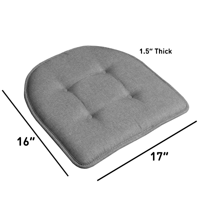Solid Color U Shaped Memory Foam 17" x 16" Chair Cushions by Sweet Home Collection™, 5 of 8