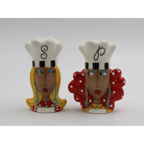 Kevins Gift Shoppe Ceramic Lady Chef Salt and Pepper Shakers - image 1 of 4