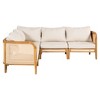 5-Piece Acacia Wood Outdoor Sofa Set with Cushions, V Shaped Patio Sofa Set for Garden or Balcony, Modern Sectional Sofa Set with Rattan Frame-Koiai - 3 of 4