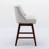 Counter Height Swivel Barstools, 26'' H Seat Height Upholstered Bar Stools Set of 2, Fabric in beige - 4 of 4
